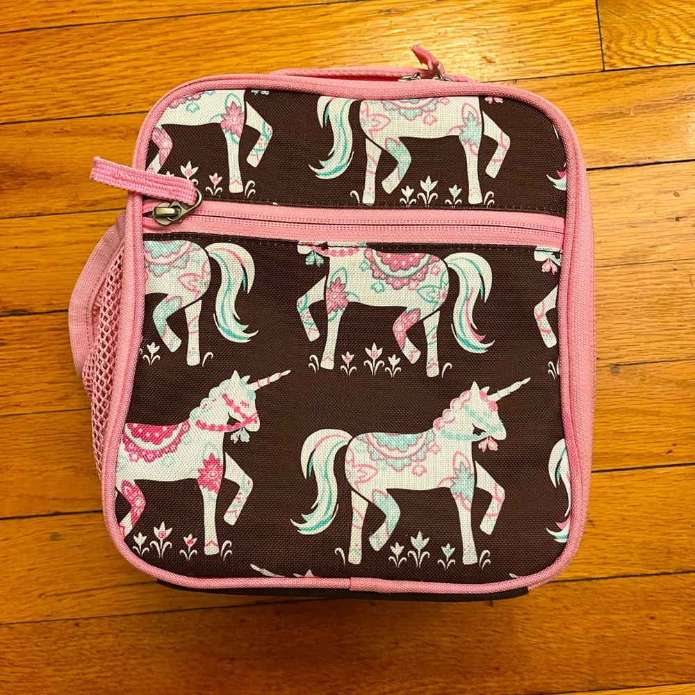 Pottery Barn Kids Pink and Brown Horse Print Lunchbox